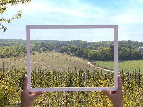 Framing landscape while traveling